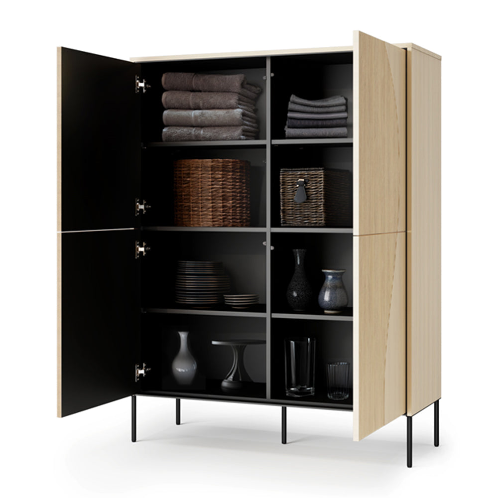 by fonQ Weya Opbergkast - Vicenza Bleached Eiken / Zwart