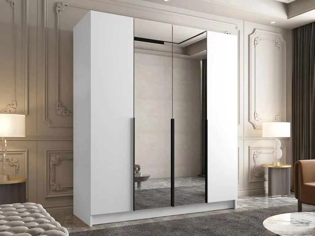 Armario Lluesmamuebles 198 Negro | Blanco 215x200x58cm Puertas de armario - Con bisagras