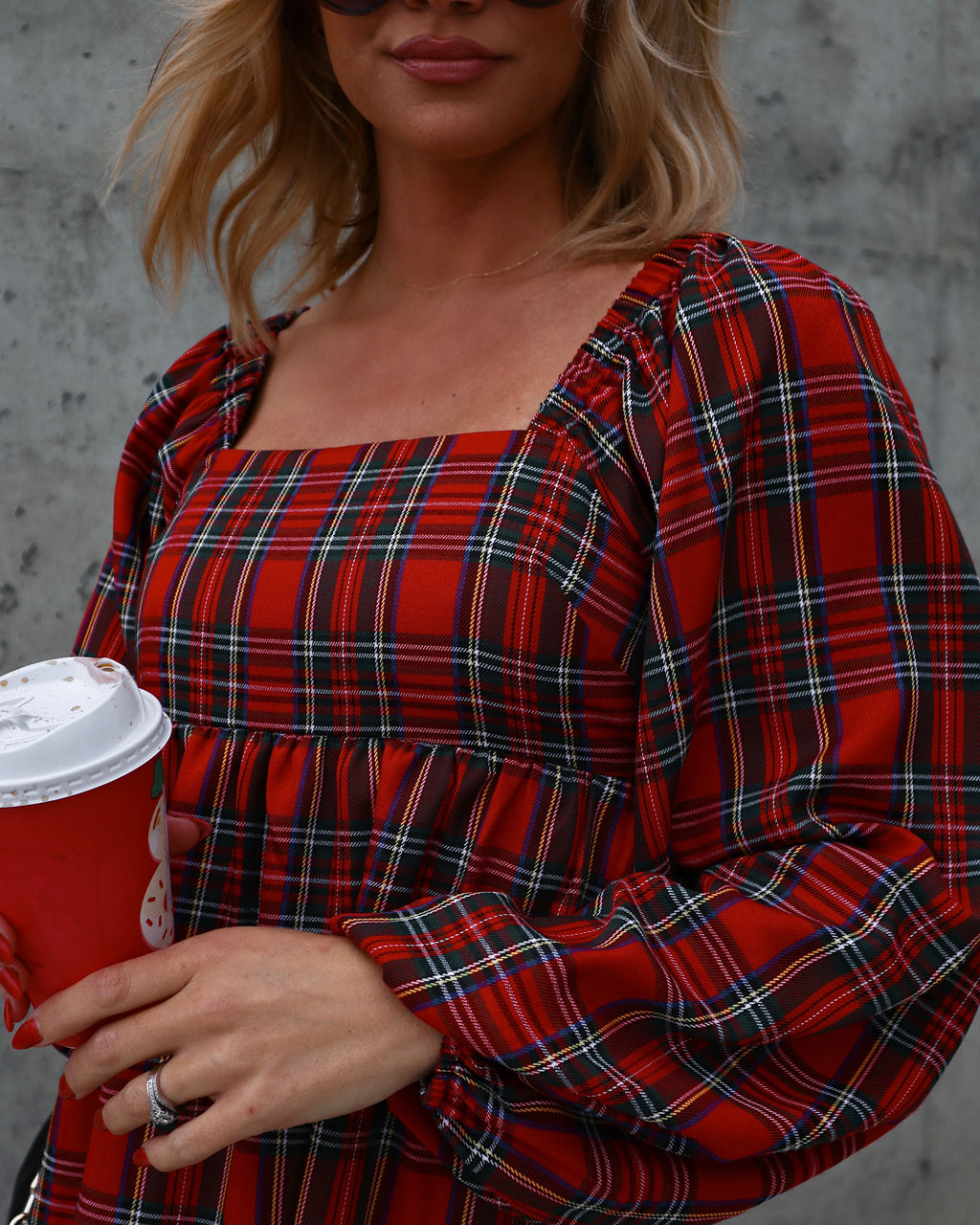 All Things Nice Plaid Babydoll Dress - Se7enfashion