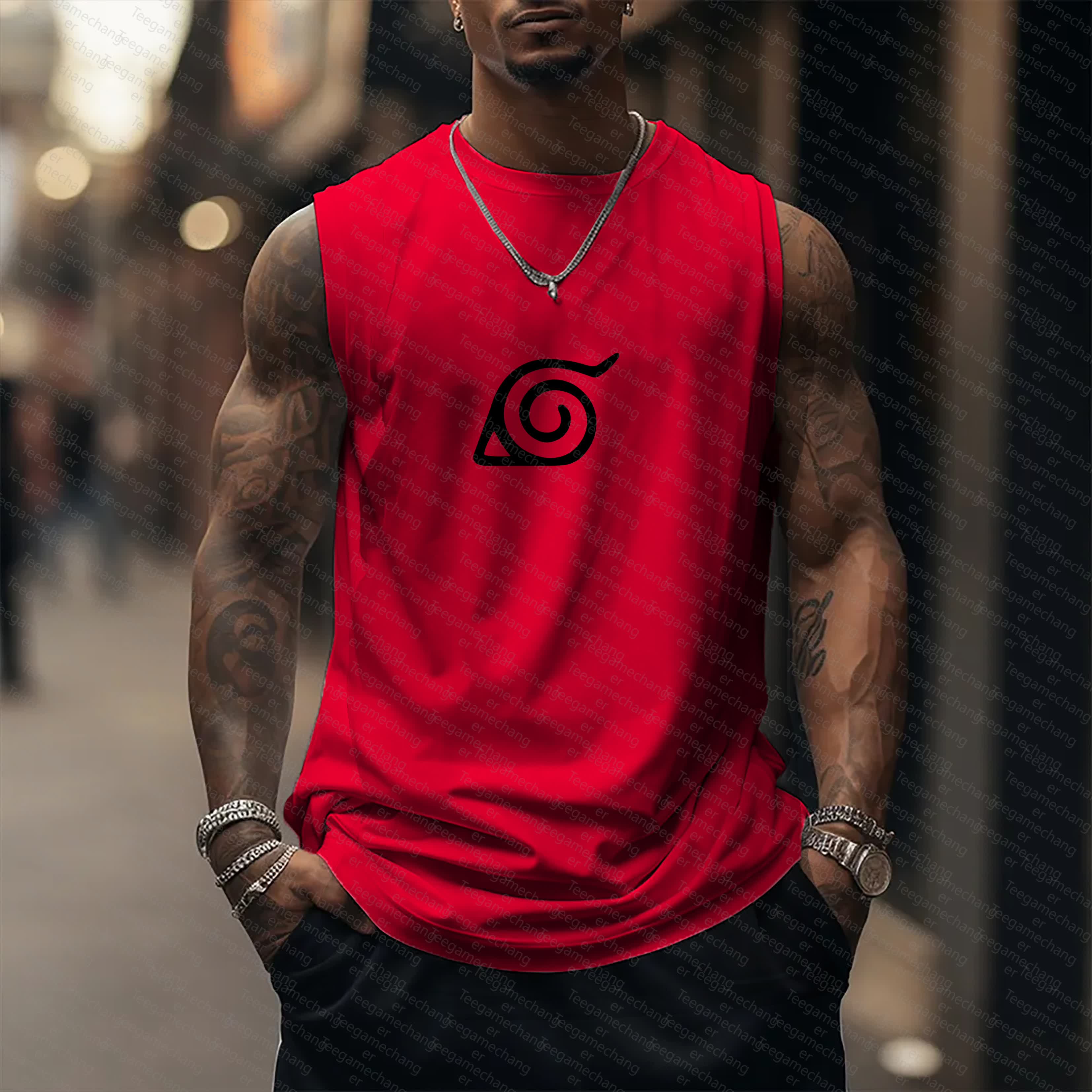 Unisex   Casual Anime  Tank Top TeeThreads Sustain the Scene with Custom Apparel