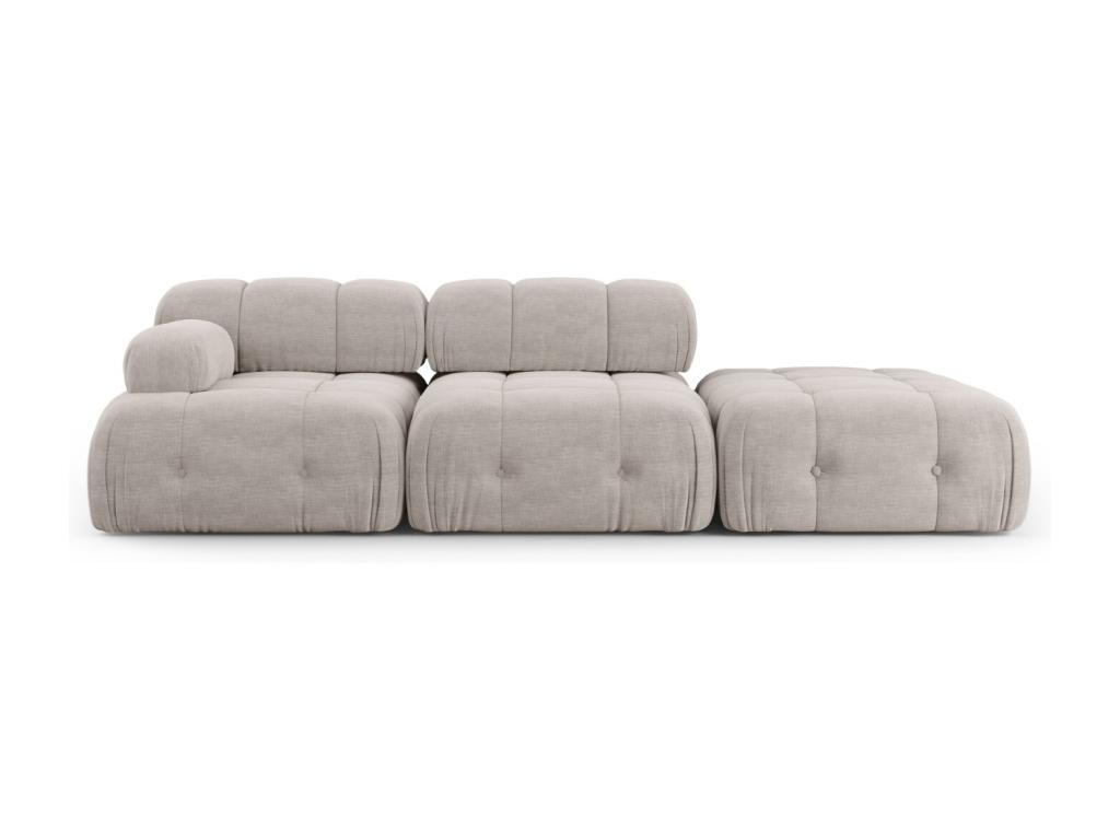 Laocacasas - Sofá modular derecho "Ferento" 3 plazas de tejido estructural gris claro - 288x96x71cm