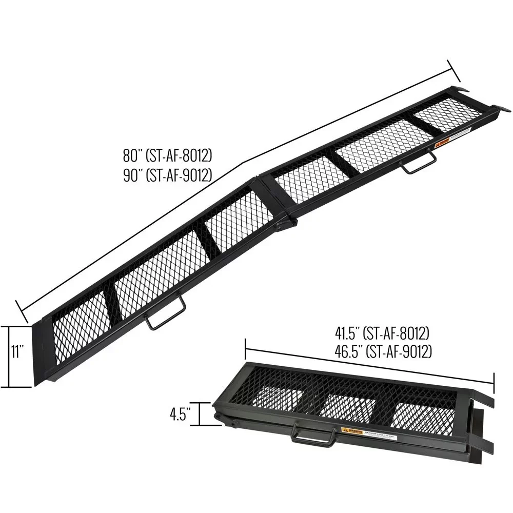 90in Black Steel Dual Runner Folding ATV Ramps - Image 3 90in Black Steel Dual Runner Folding ATV Ramps - Image 3
