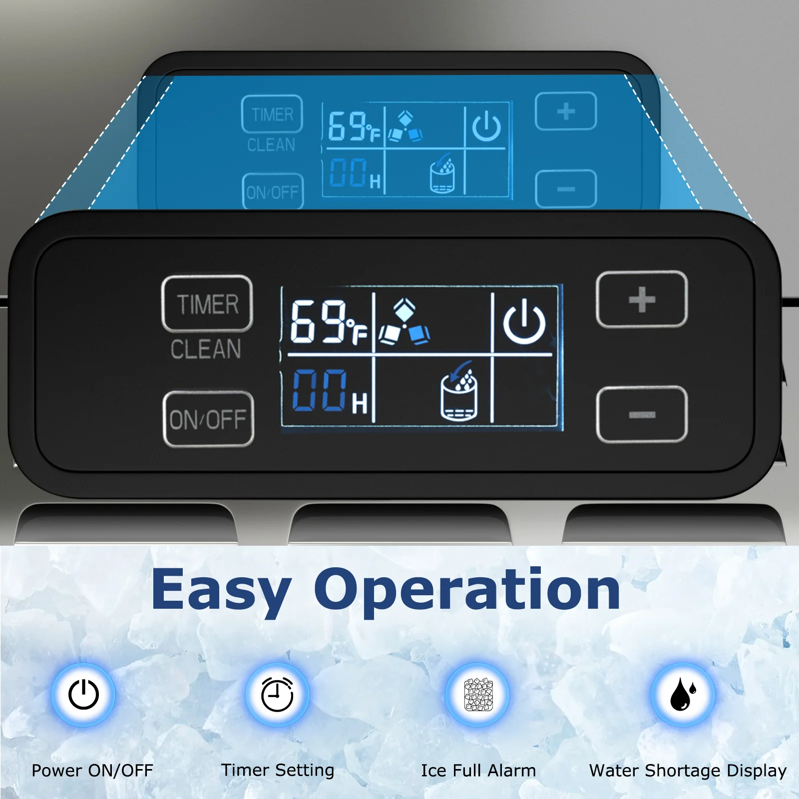 Eletriclife Under Counter Nugget Ice Maker with Self-Cleaning and 24H Timer
