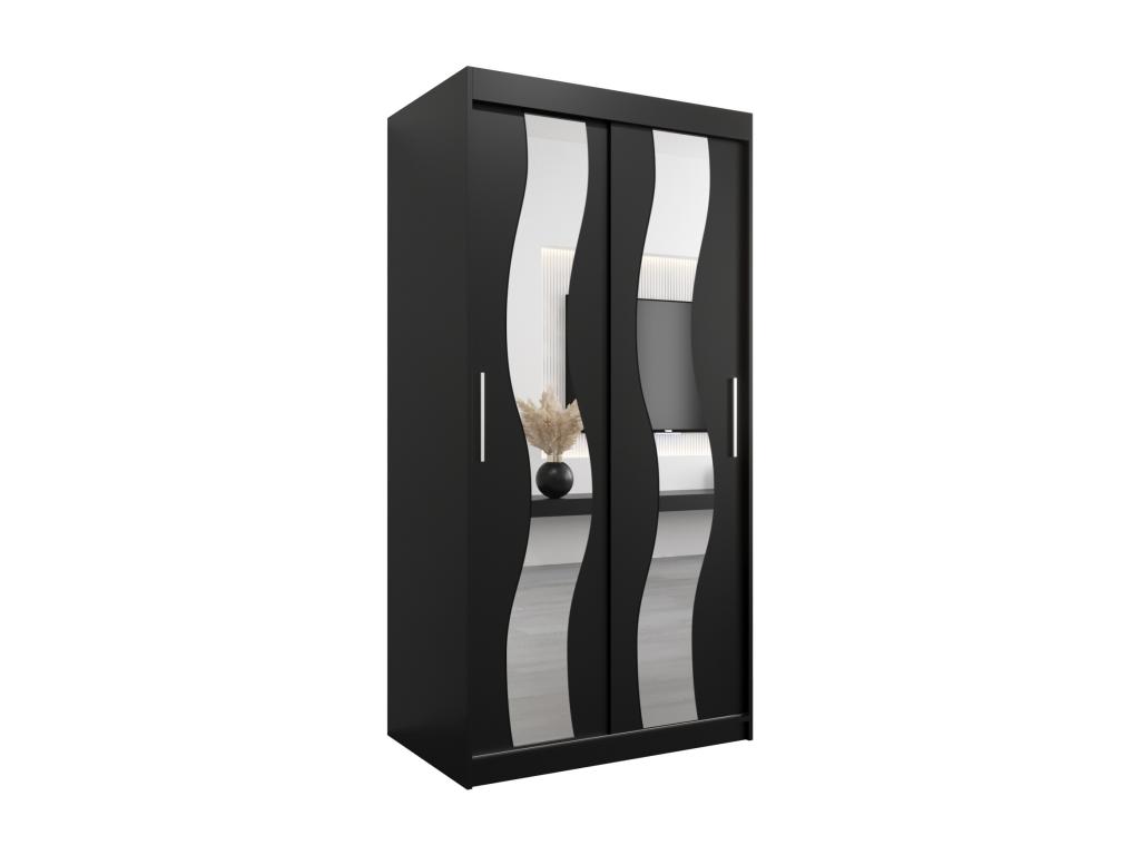 Armario SEWILLA de puertas correderas 200/100/62 2 puertas (negro/negro)
