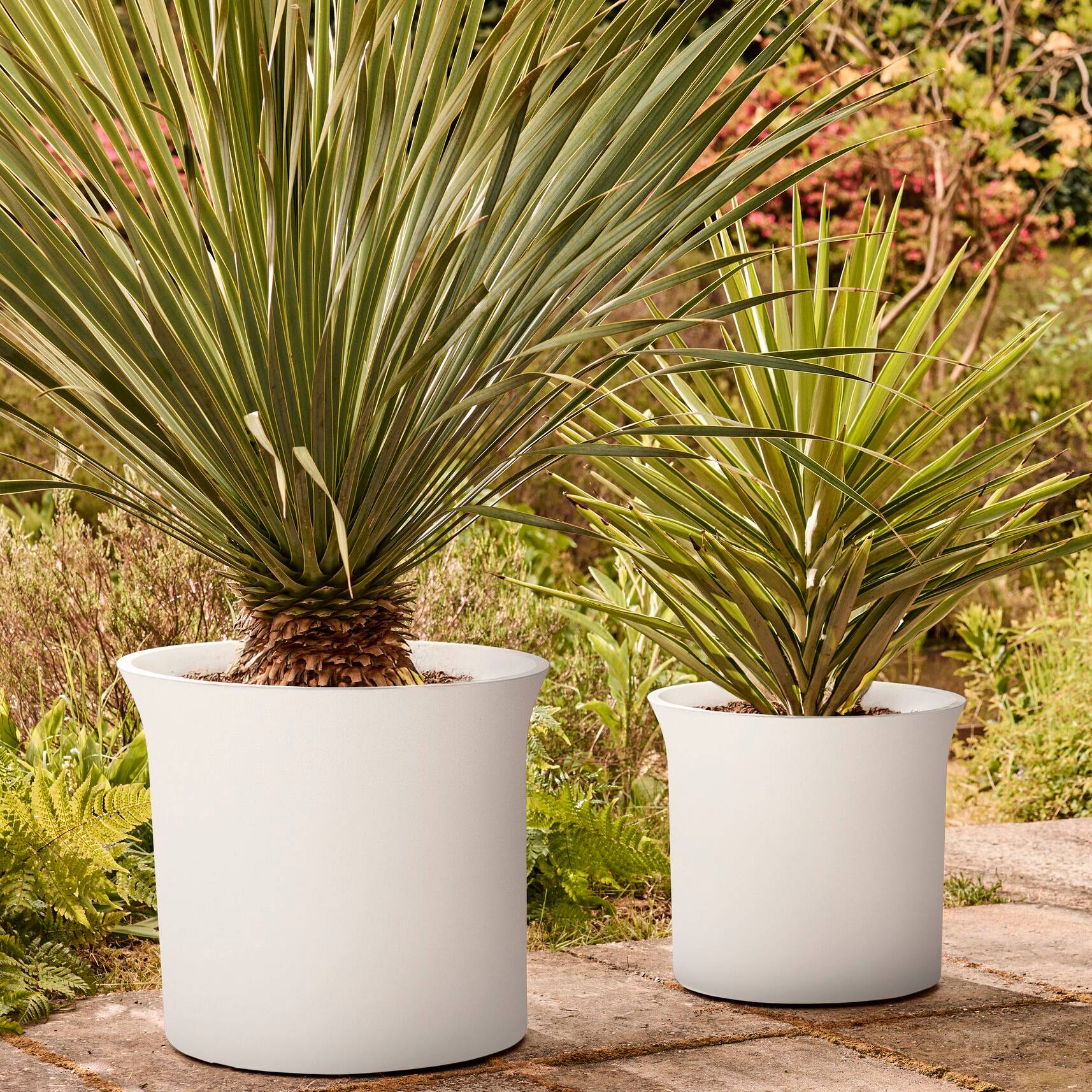 Elho June Tulip 47 - Linnen wit - Ø 47 x H 43 cm - Binnen en Buiten -