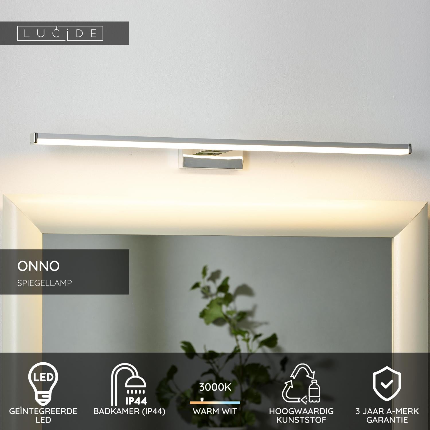 Lucide ONNO Spiegellamp - Mat chroom
