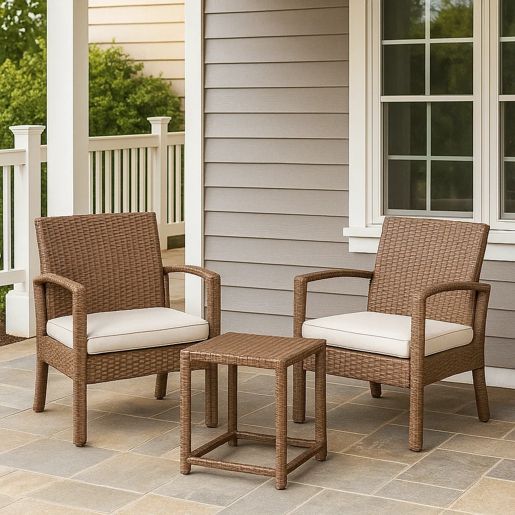 Muebles de salón para jardín,2 plazas,ratán sintético,marrón,rectangular,fijo,sillones 70x65x78 cm,mesa auxiliar 45x45x50 cm,para terraza,jardín o balcón - 0n1rwECfnr23