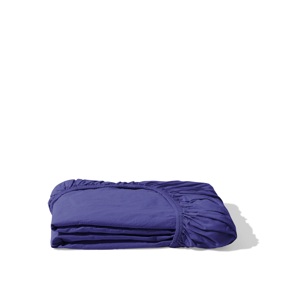Drap-housse en percale de coton - Bleu Néon