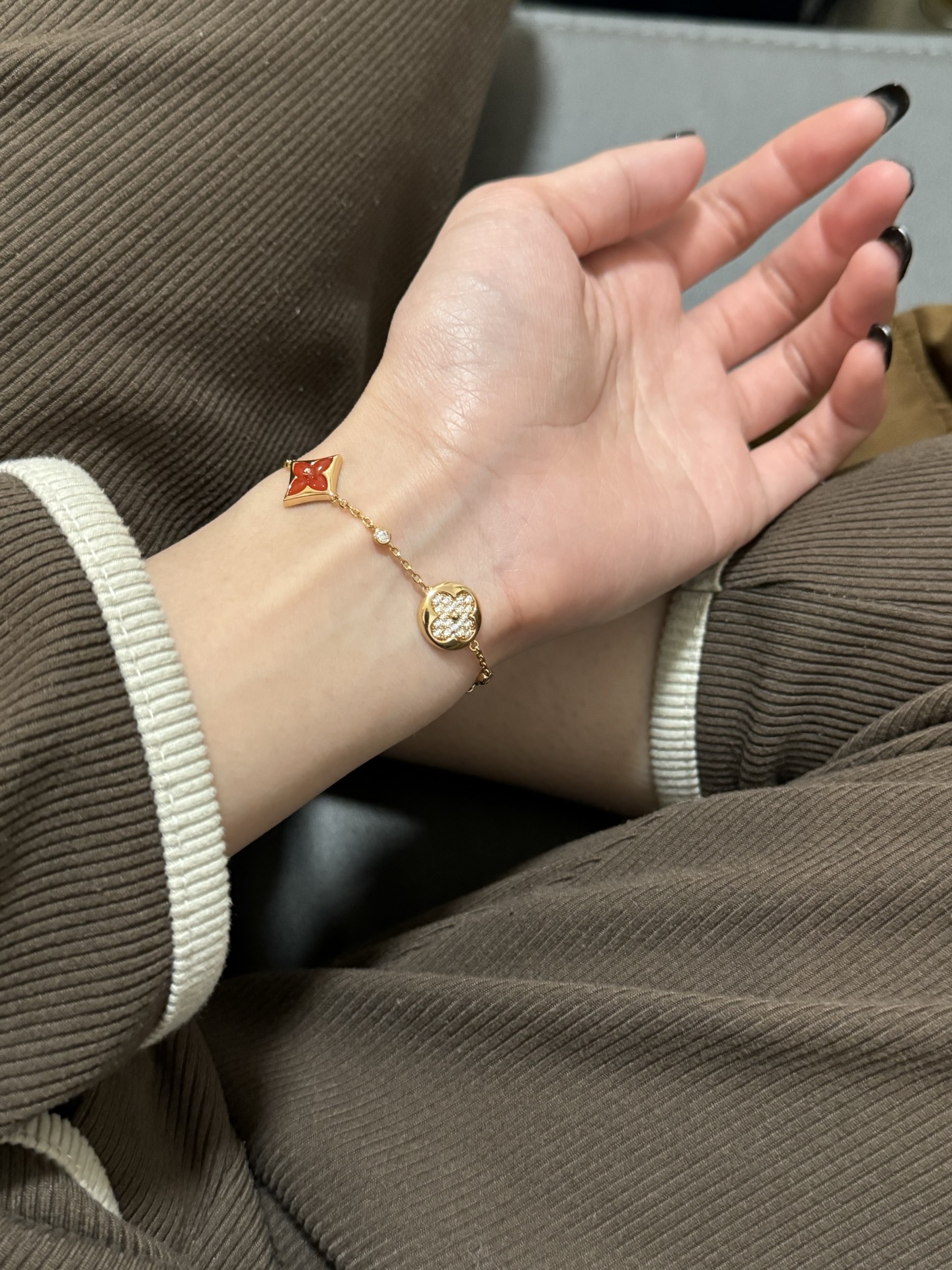 Louis Vuitton Red Color Blossom Bracelet - Original Replica Club