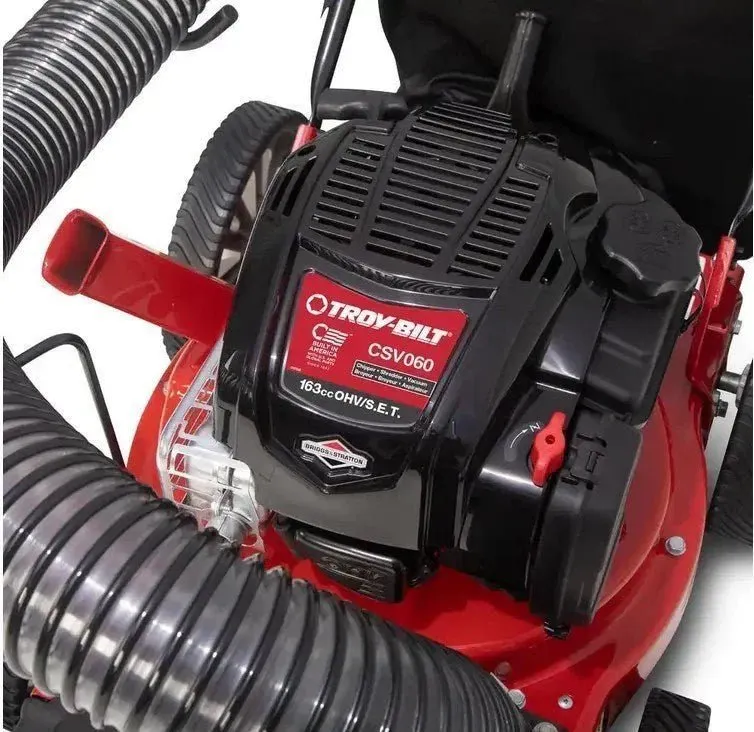 Troy-Bilt 24 in. Leaf Vacuum Head 1.5 in. Chipping Capacity Gas Powered Chipper Shredder Vacuum with High Rear Wheels