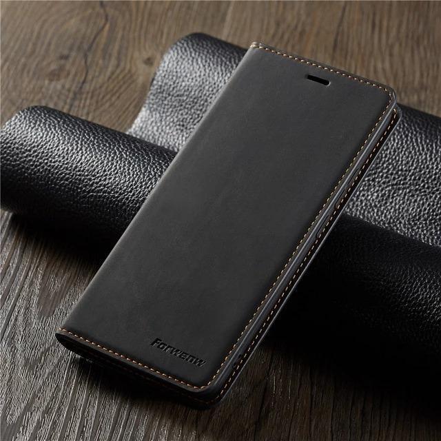 Leather Flip Wallet Case Cover For Samsung