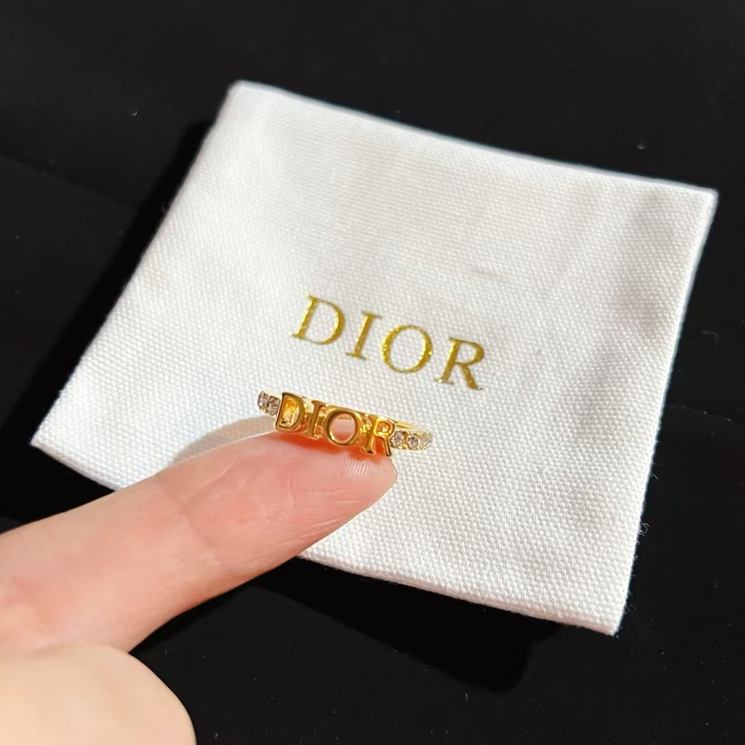 Dior Letters Diamond Paved Ring - Original Replica Club
