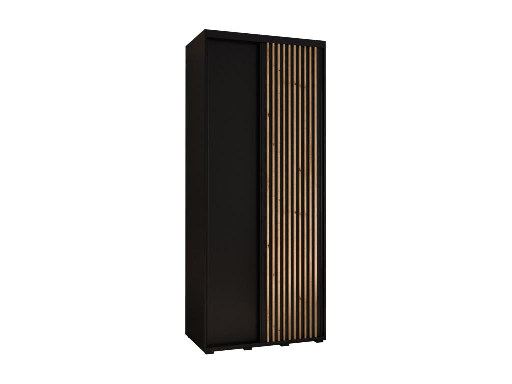 ARMARIO SAPPORO 1 DE PUERTAS CORREDERAS 205,2/100/45 2 puertas (negro/negro)