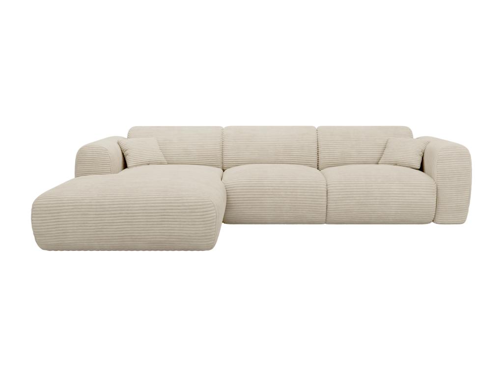 Sofá rinconera grande de pana beige