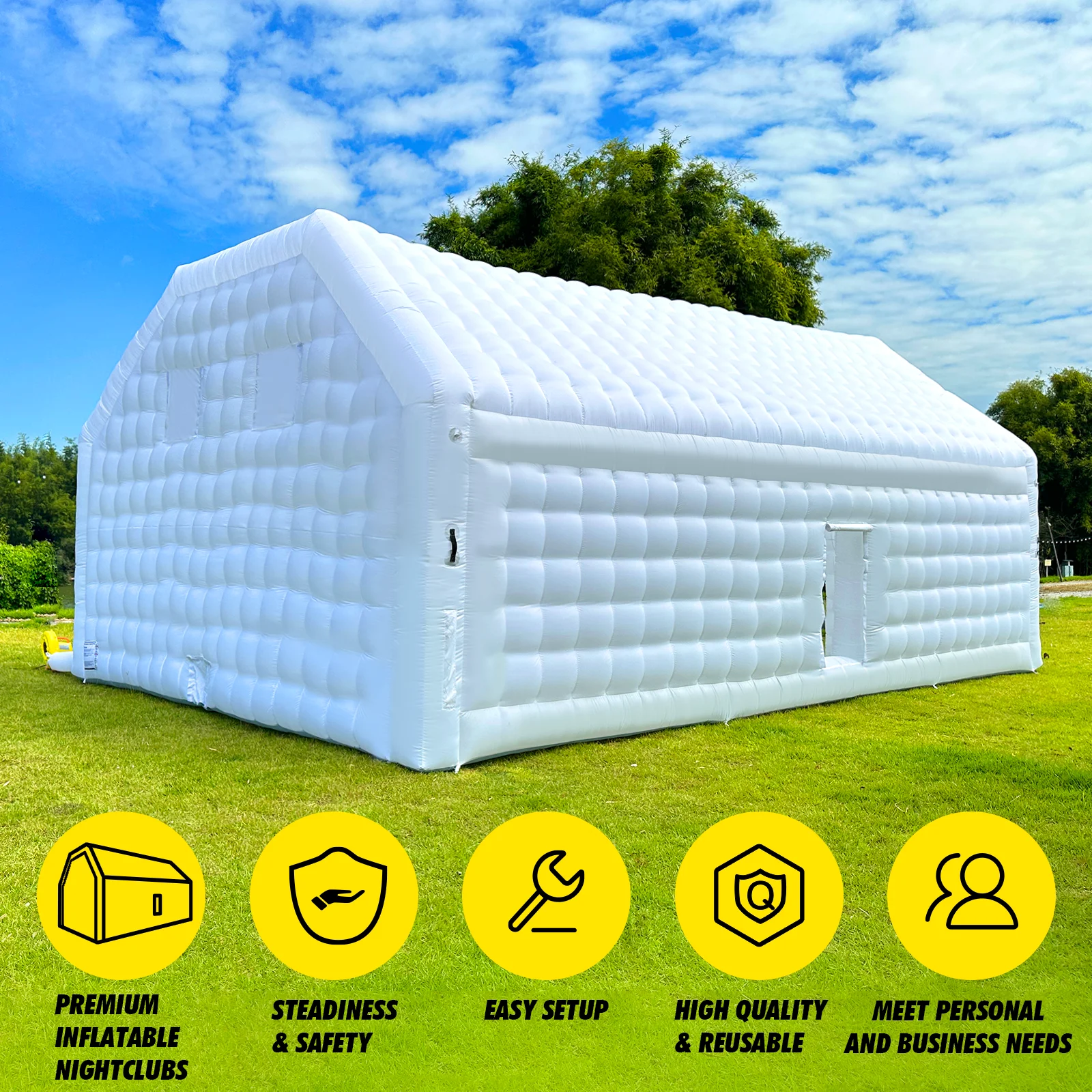WARSUN 60 Person Large inflatable Party Tent with Disco Cube - Image 19