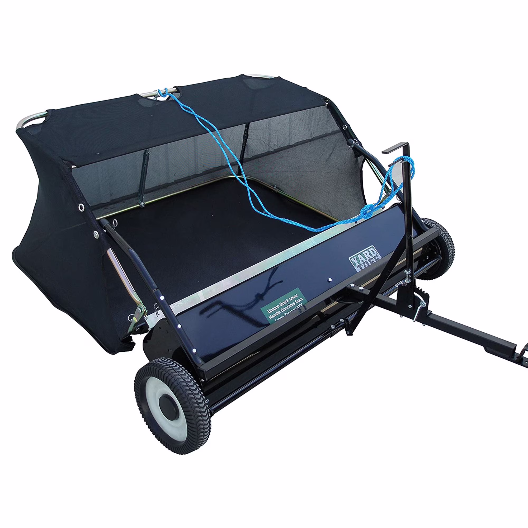 Yard Tuff 48" Quick Assembly Tow Lawn Sweeper for Debris and Leaves, Blue(38")