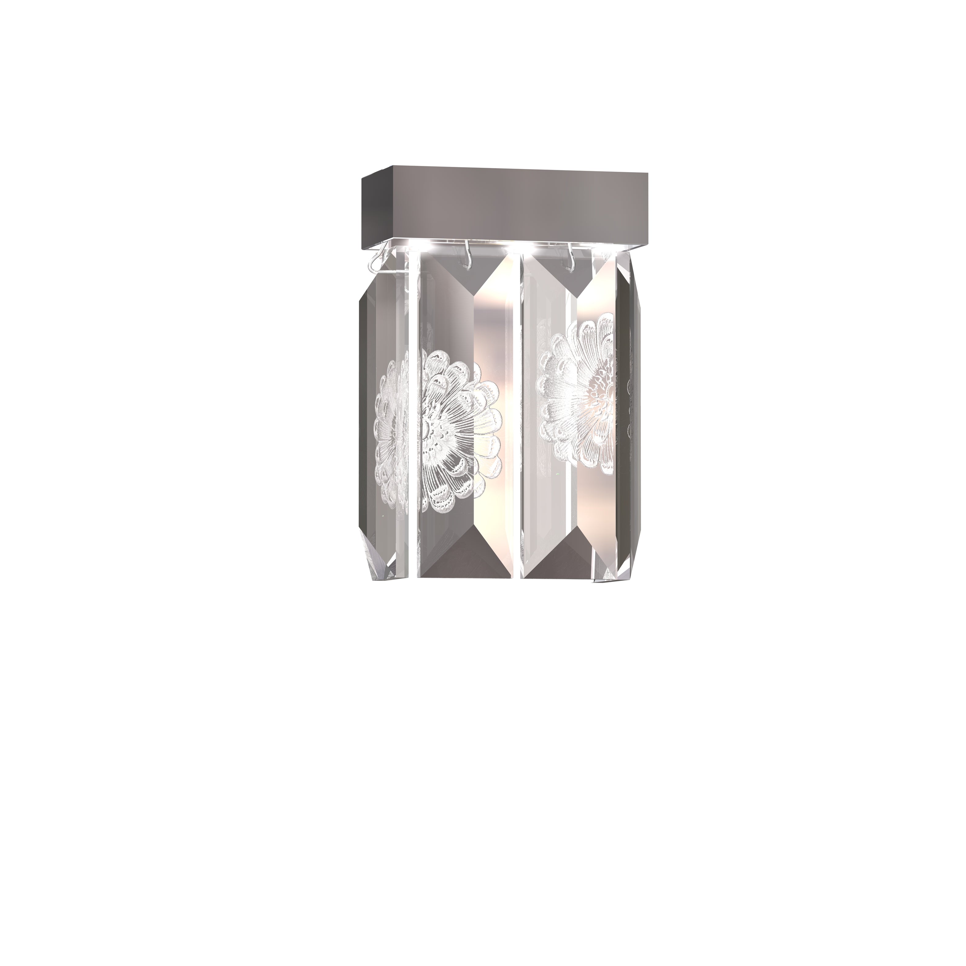 APPLIQUE SERENE 4 PRISME - CRISTAL INCOLORE, FINITION NICKEL (PLAQUÉ)