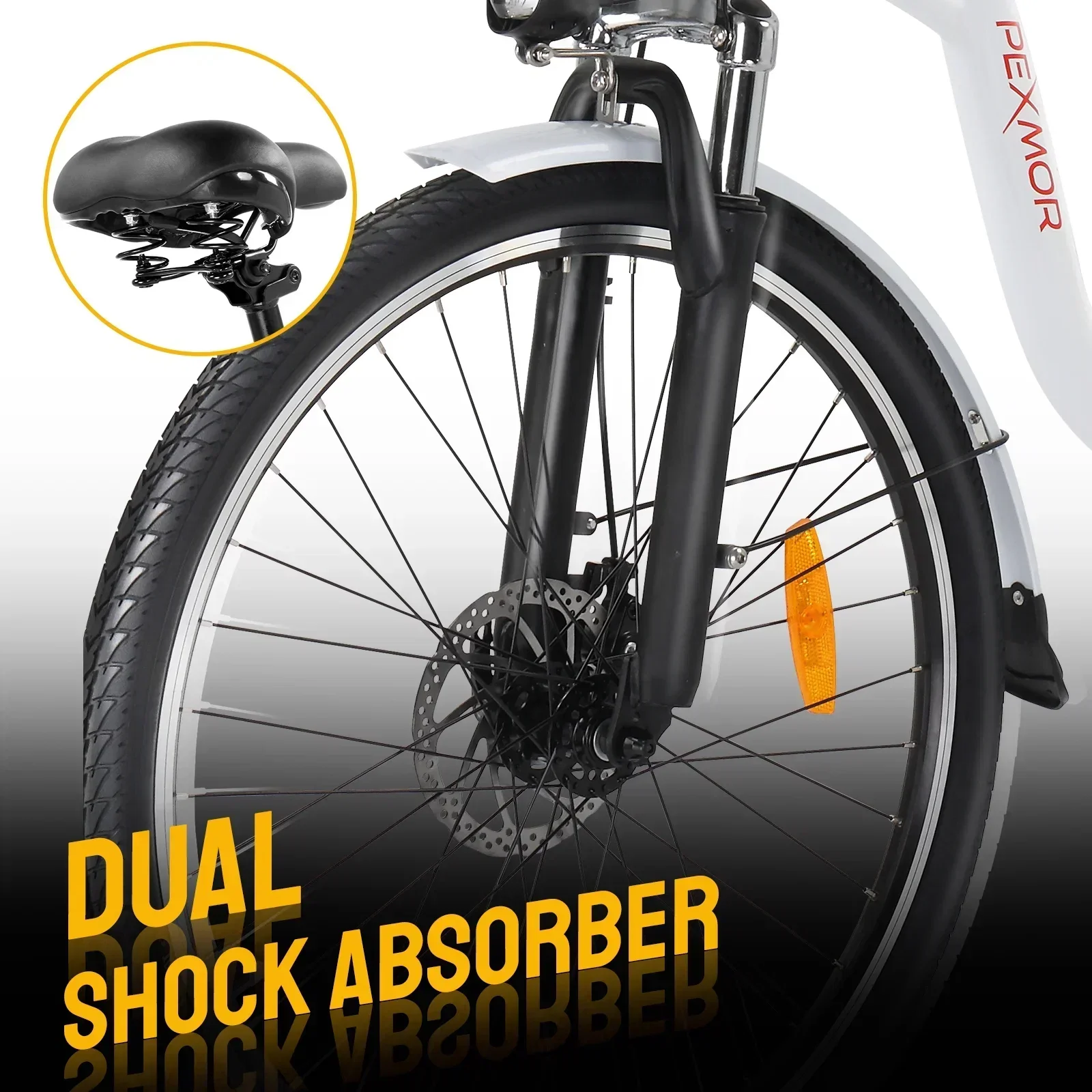PEXMOR Adult Electric Bike 350W Peak 500W 36V 12.5AH 26in Cruiser - Image 5 PEXMOR Adult Electric Bike 350W Peak 500W 36V 12.5AH 26in Cruiser - Image 5