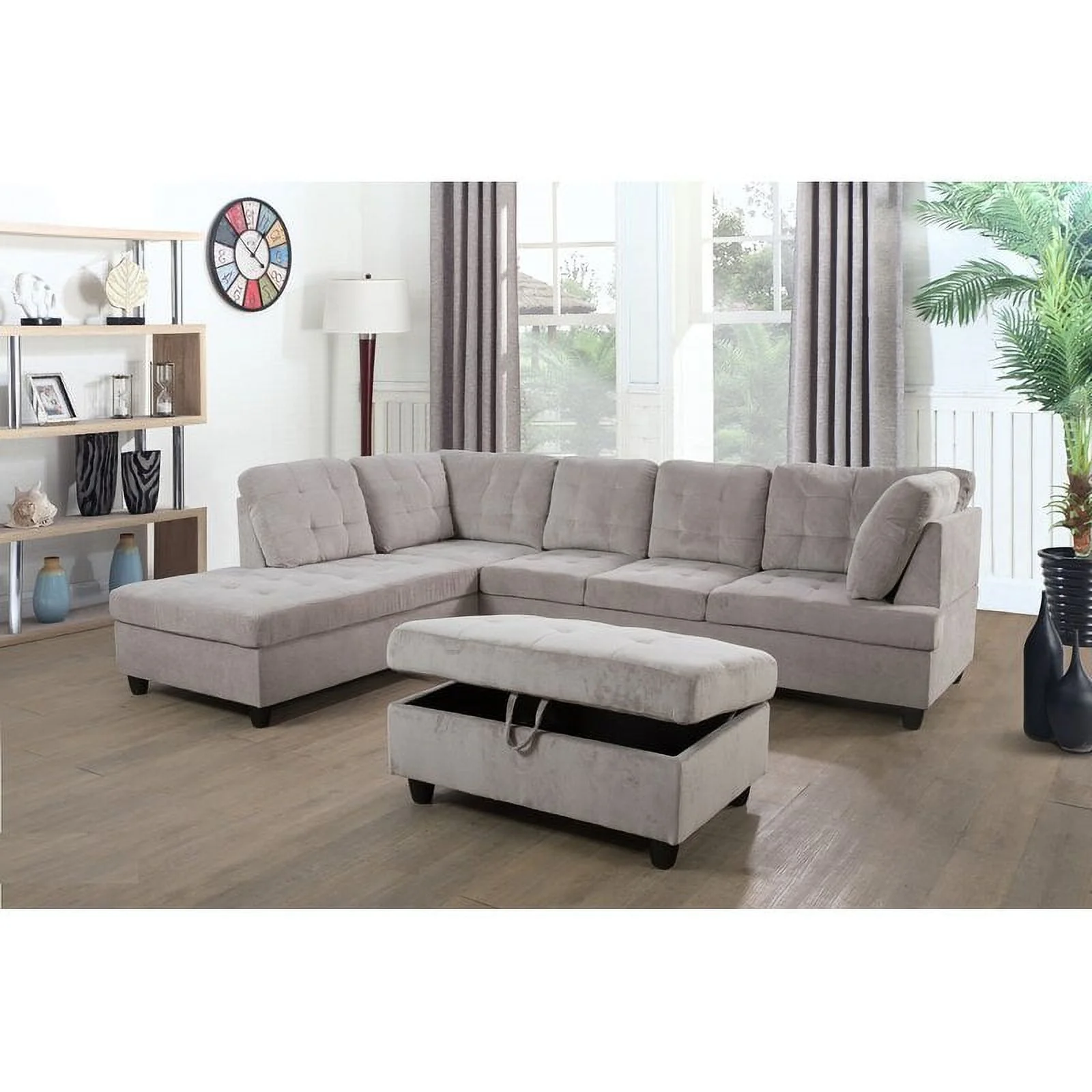 Harlee 112" Wide Corner Sectional with Ottoman - Image 6