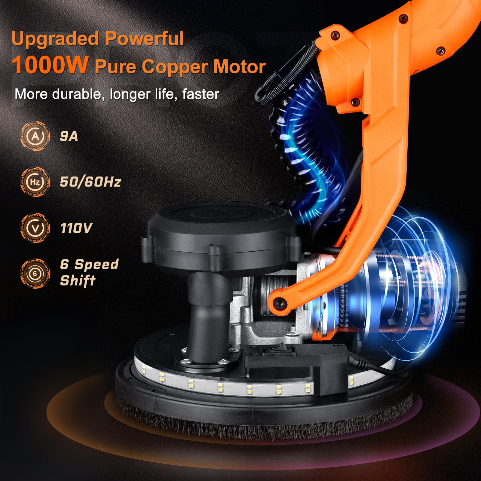 Drywall Sander With Vacuum And LED Light - 1000W - Image 2 Drywall Sander With Vacuum And LED Light - 1000W - Image 2