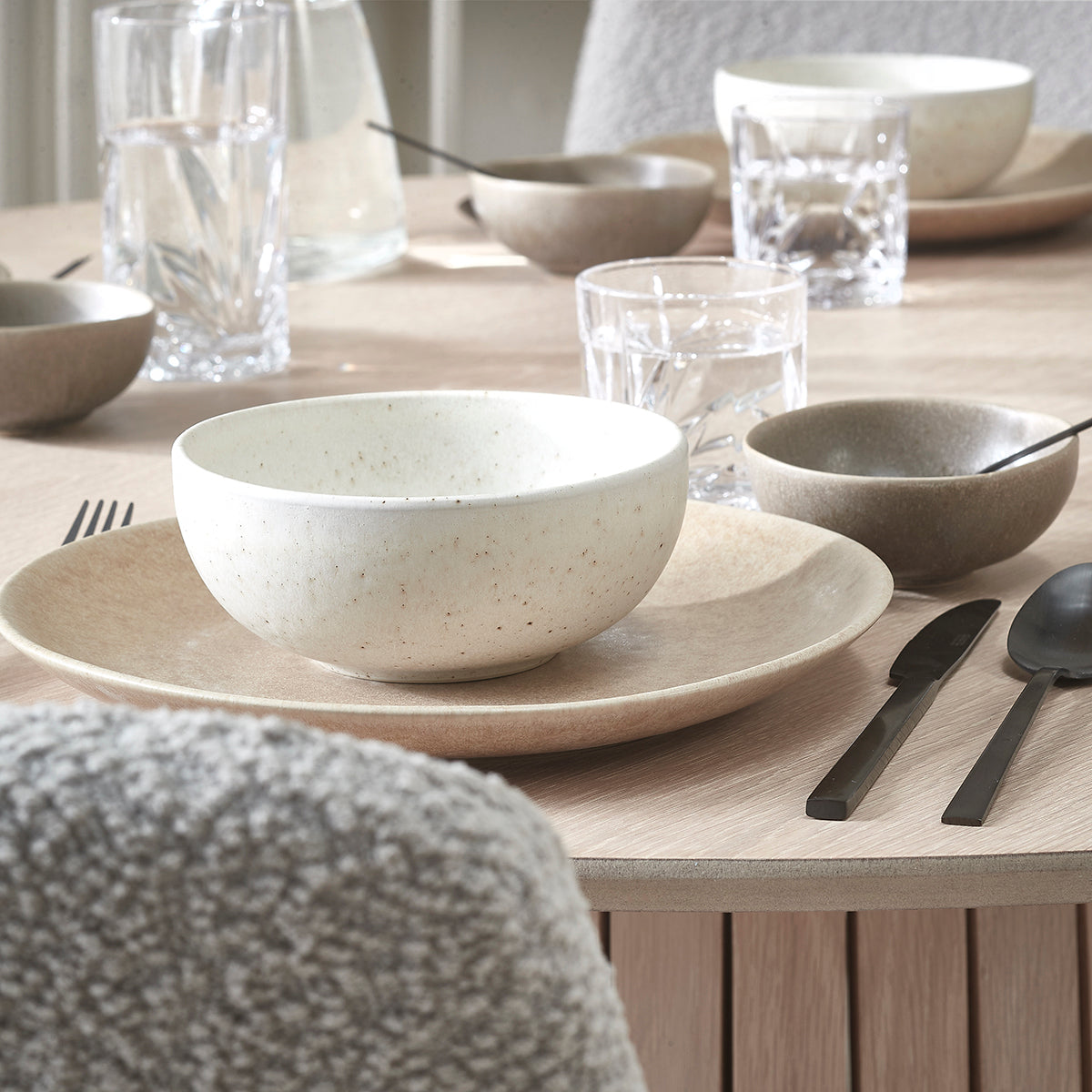 Blokker Mixed Ceramics Kommen 4st. - Ø 15 cm - Crème
