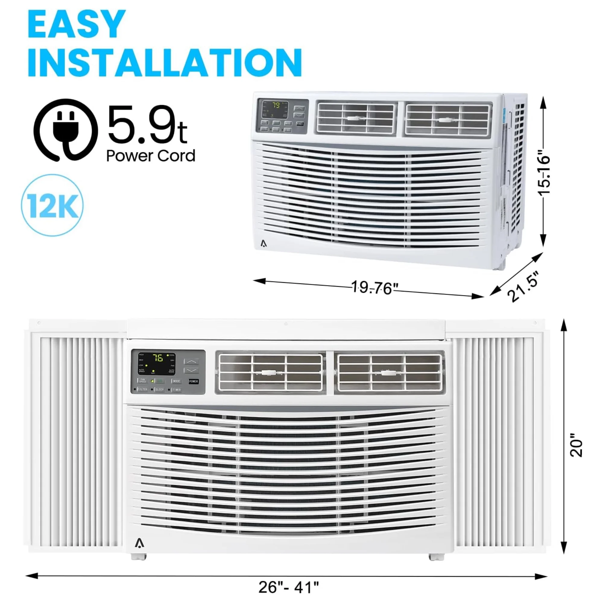 Garvee 5000 BTU Window Air Conditioner,Fast Cooling for Rooms up to 150 Sq. ft,Window Ac Unit with 7 Level Temperature Setting,White - Image 23