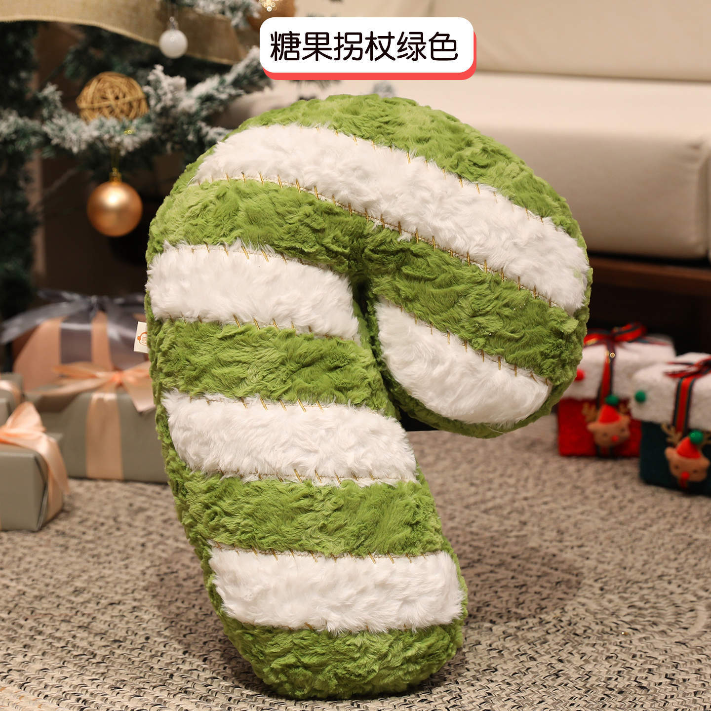 Christmas Shaped Plush Stuffed Pillow Snowman Tree Candy Cane Decorative Throw Cushion Kids Holiday Xmas Gift