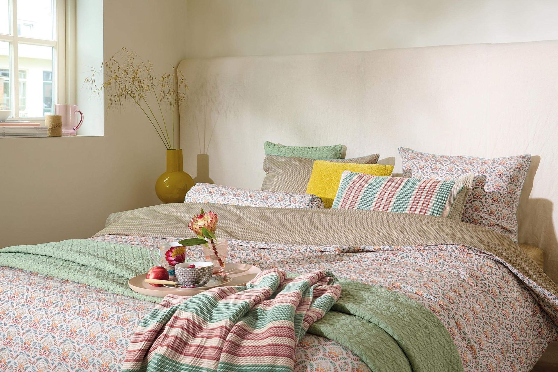 Cushion Bonsoir Combistripe Green