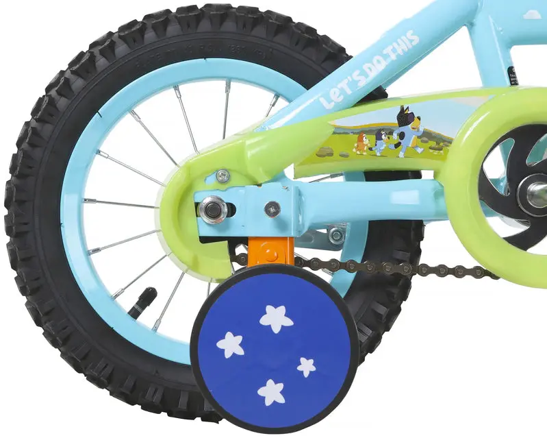 Bluey 12-Inch Kids' BMX Bike With Steel Frame, Coaster Brake, Training Wheels And Plush Carry Bag - Ages 3-5 - Image 6 Bluey 12-Inch Kids' BMX Bike With Steel Frame, Coaster Brake, Training Wheels And Plush Carry Bag - Ages 3-5 - Image 6
