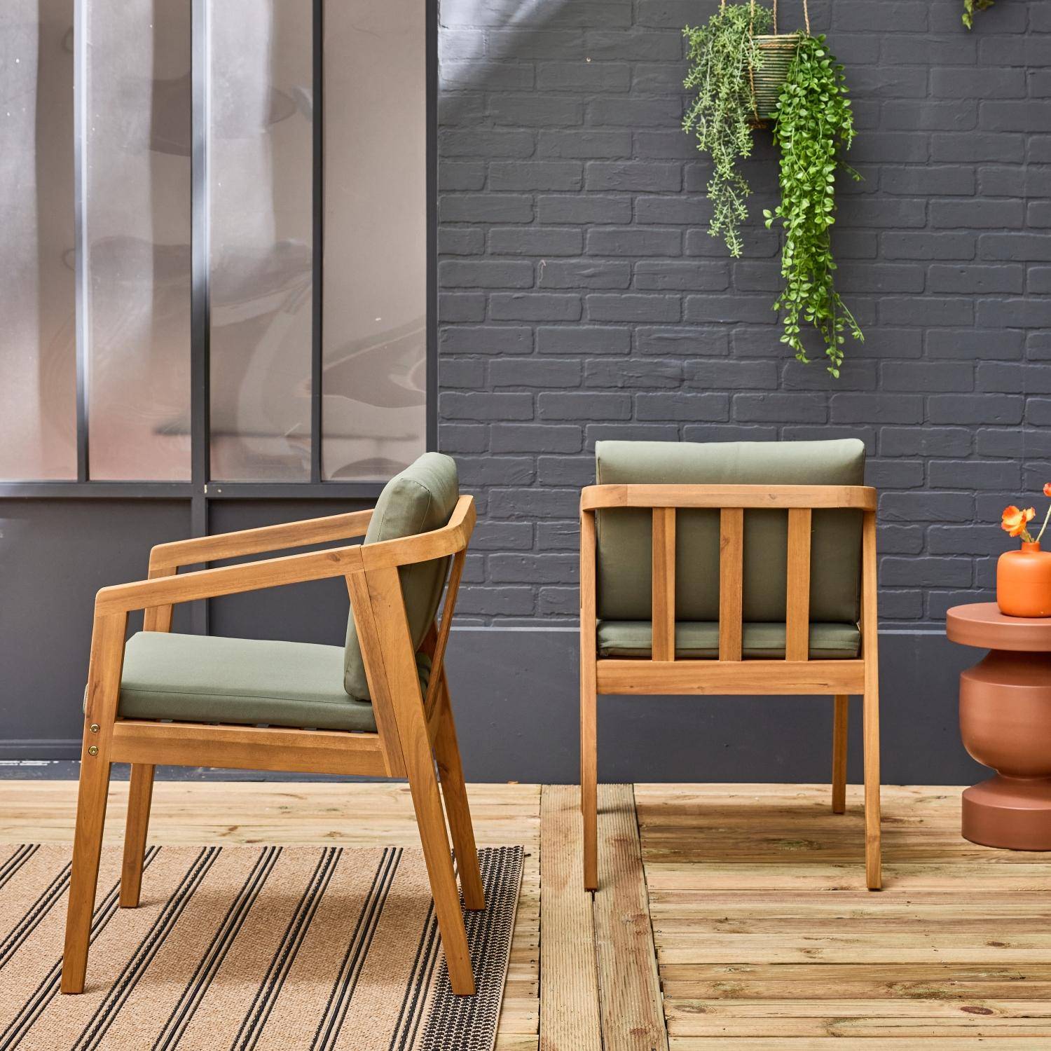 Zamara - Silla de jardín de madera de acacia, set de 2