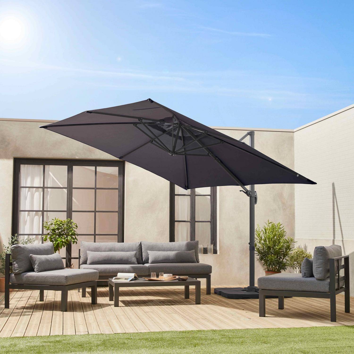 Falgos - Parasol cuadrado excéntrico, 3x3m