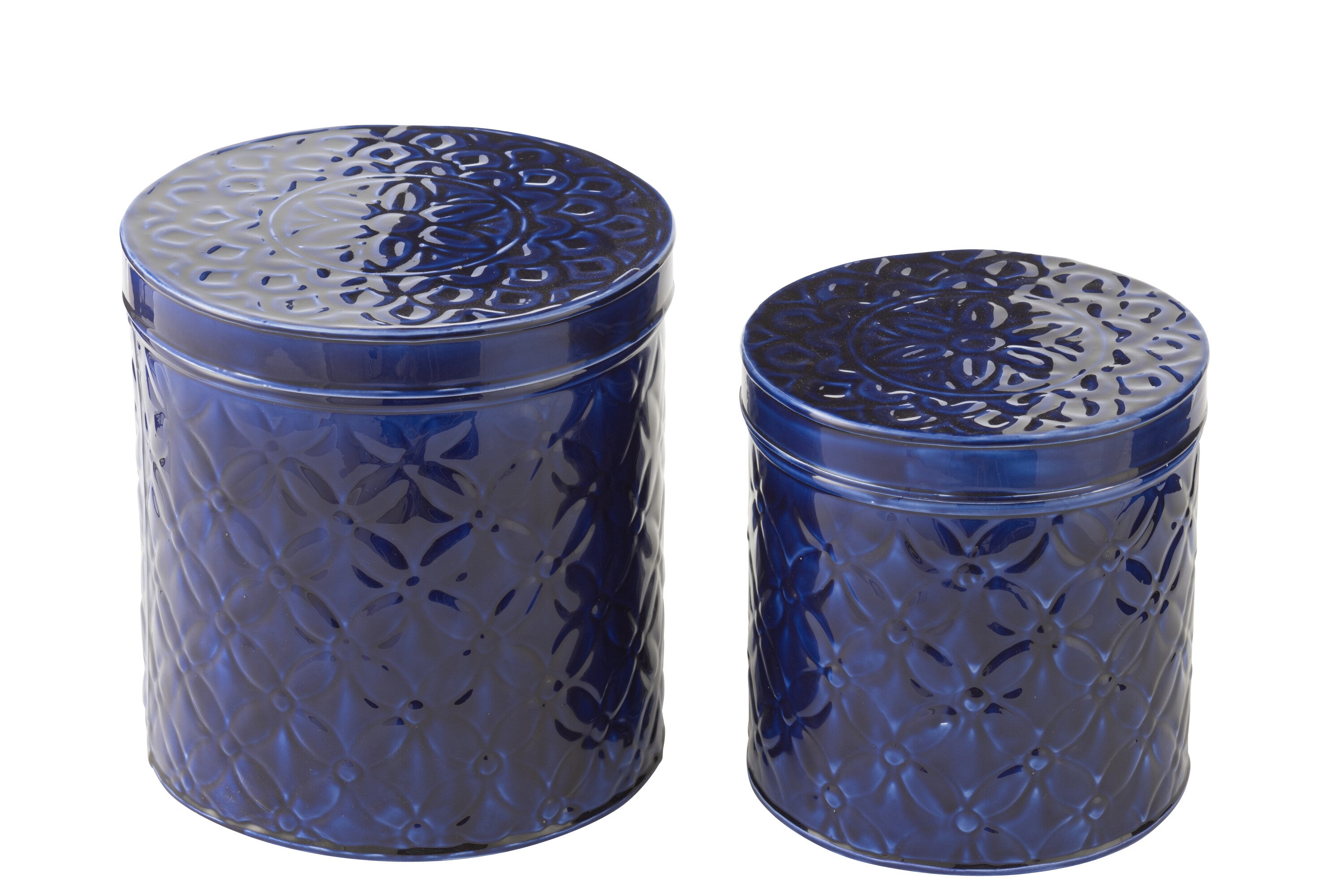 J-Line doos Pag - metaal - blauw - 2 stuks