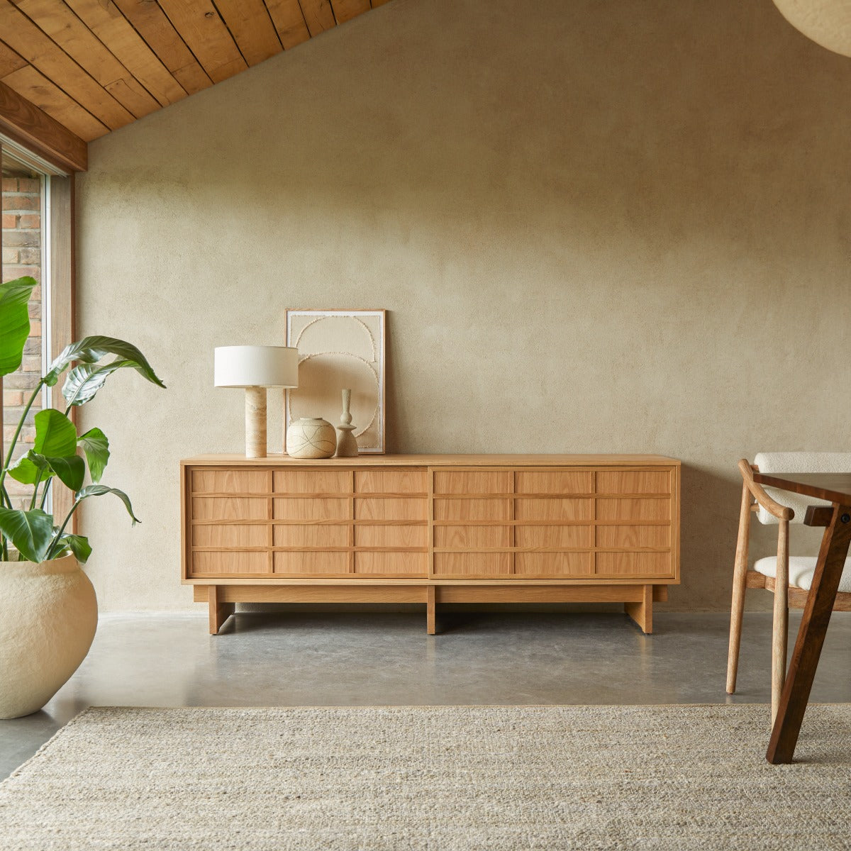 Tikamoon - Eikenhouten dressoir 200 cm Miu