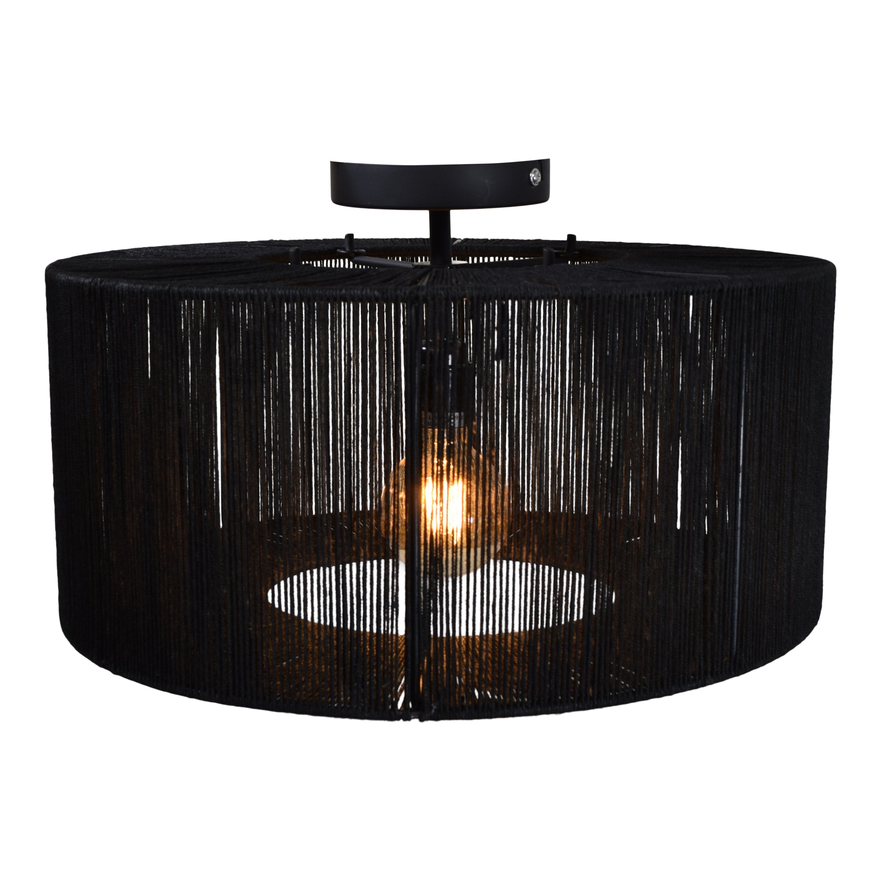 Urban Interiors - Plafondlamp - Drum Jute Zwart - Ø45
