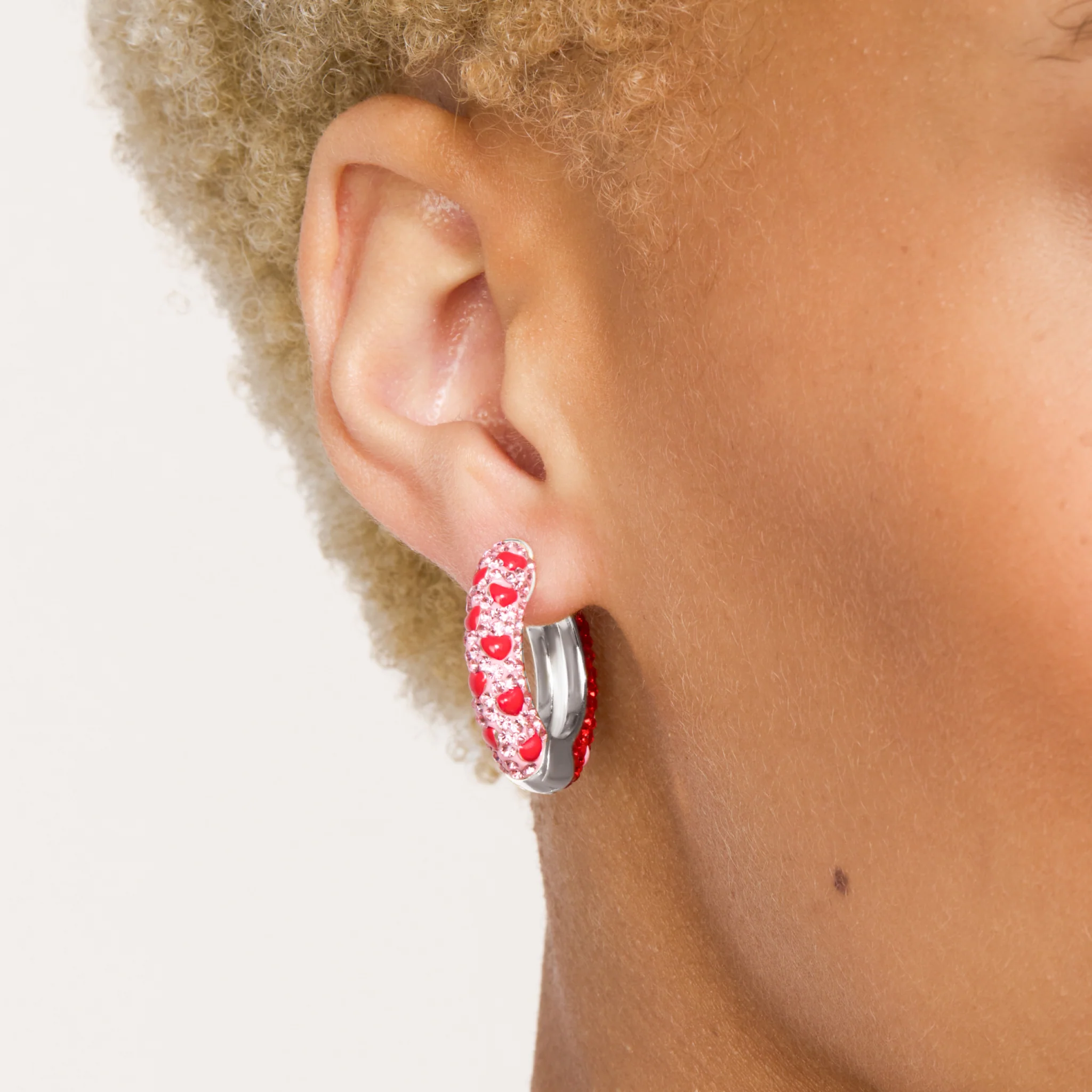 Lovestruck Medium Sparkle Reversible Hoop Earrings