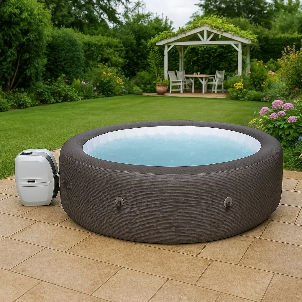 Spa hinchable 800L efecto ratán sistema de burbujas con unidad externa Ø196x71 cm - sBbbbzl124Ez