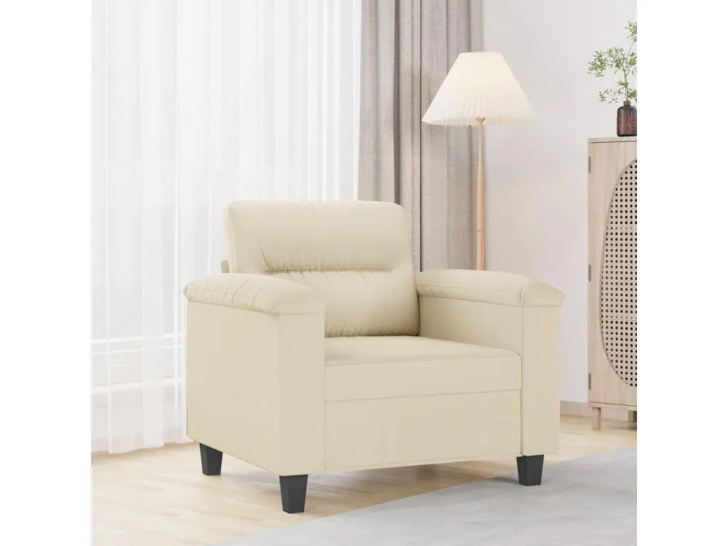 Sillón cuero sintético crema 60 cm