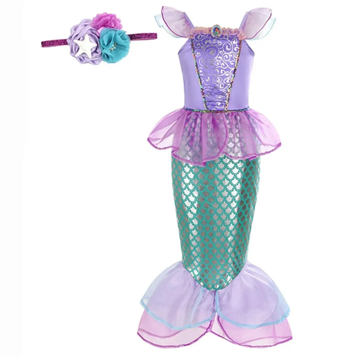 Halloween Costumes Girls Mermaid Dress Costume - Image 8 Halloween Costumes Girls Mermaid Dress Costume - Image 8