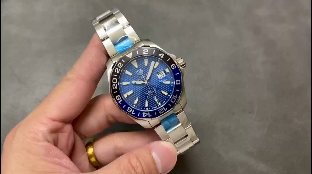 Tag Heuer Aquaracer Automatic GMT Steel WAY201T. BA0927 Blue 43mm