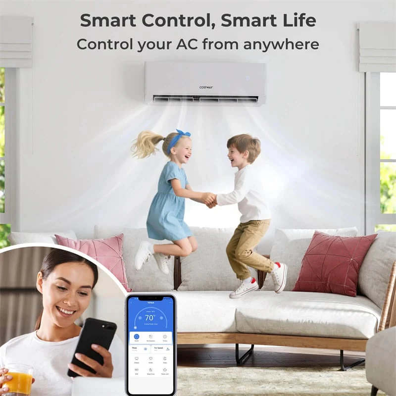 36K BTU 4 Zone 23 SEER2 WiFi Enabled Ductless Mini Split AC with Heat Pump, Energy Star Certified