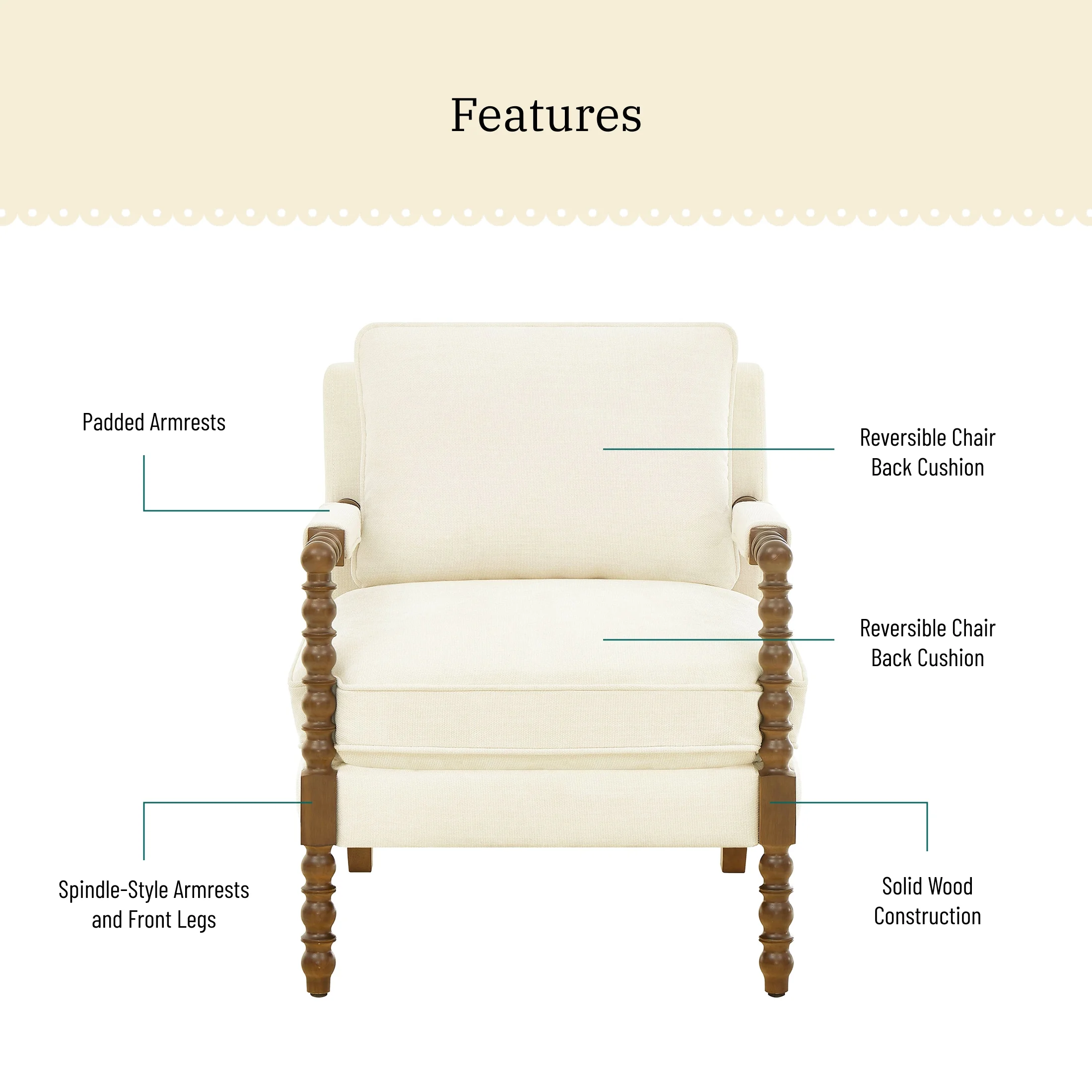Pioneer Woman Harper Spindle Accent Chair, Jade Fabric Upholstery - Image 15