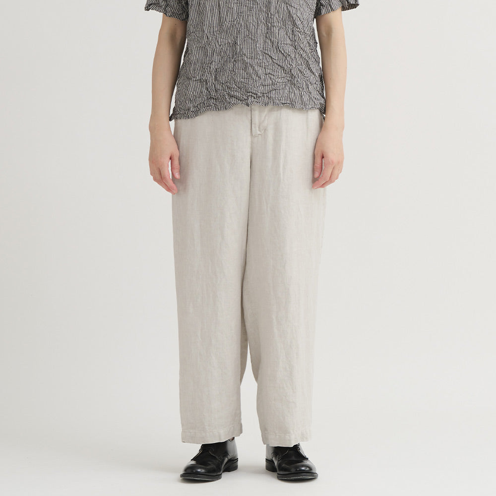 Pas de Calais - Pantalon large en sergé de lin - Gris clair