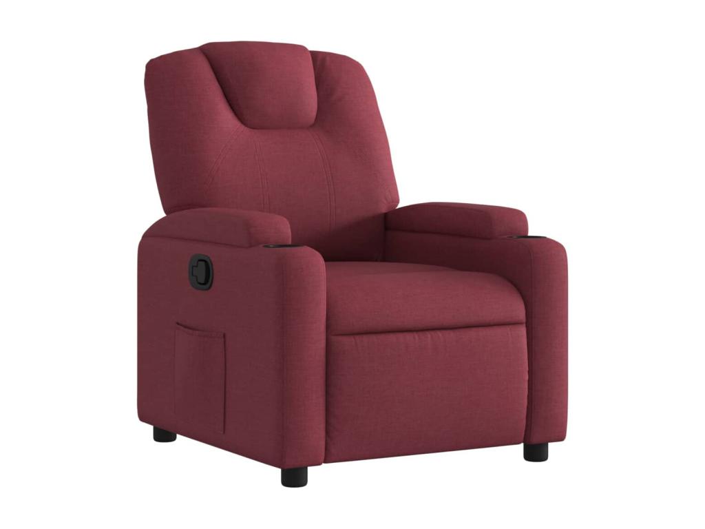Sillón reclinable de tela rojo tinto