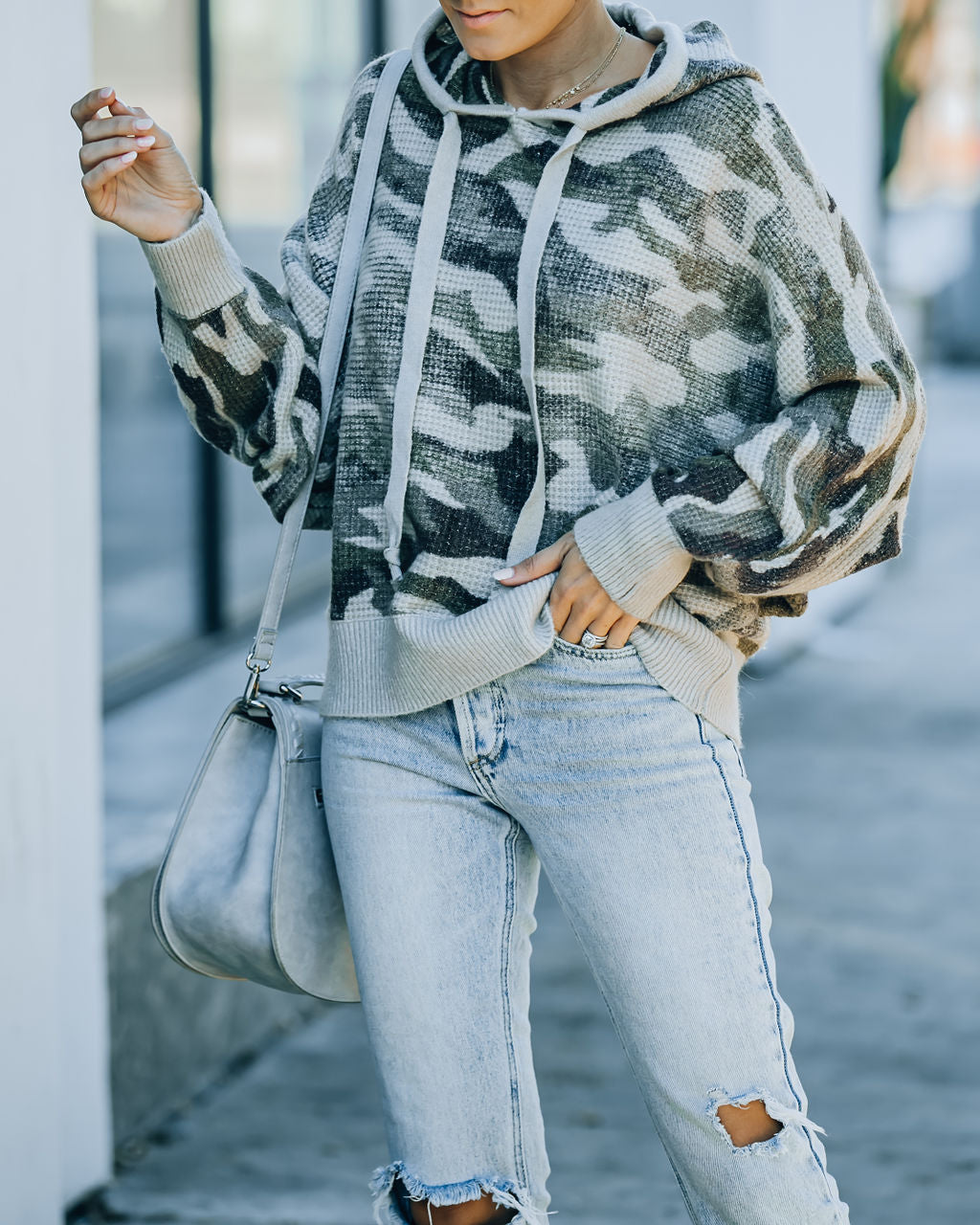 Brent Hooded Thermal Camo Sweater - SALE - Se7enfashion