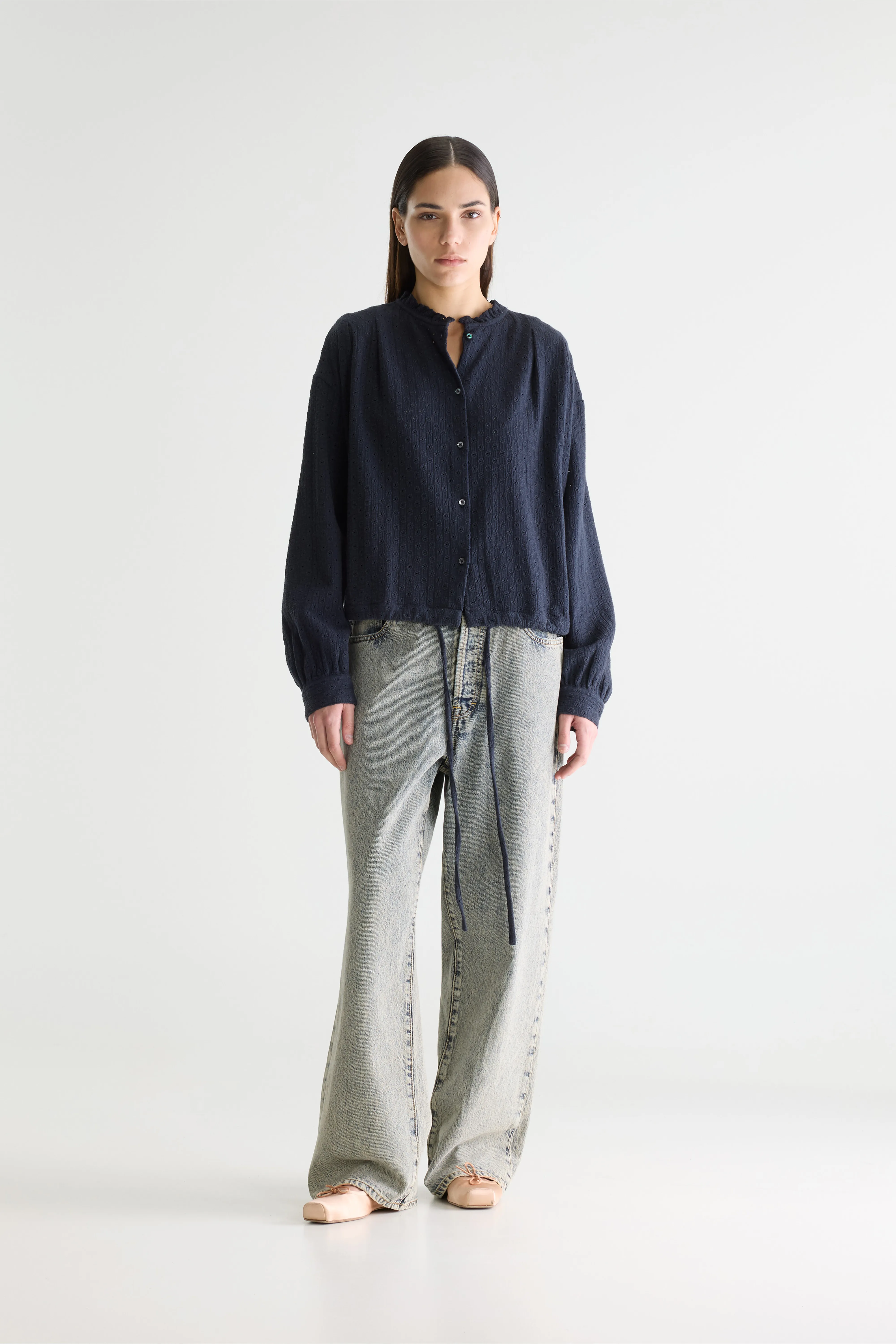 Bellerose Chelsy embroidered blouse (261 / W / NAVY)