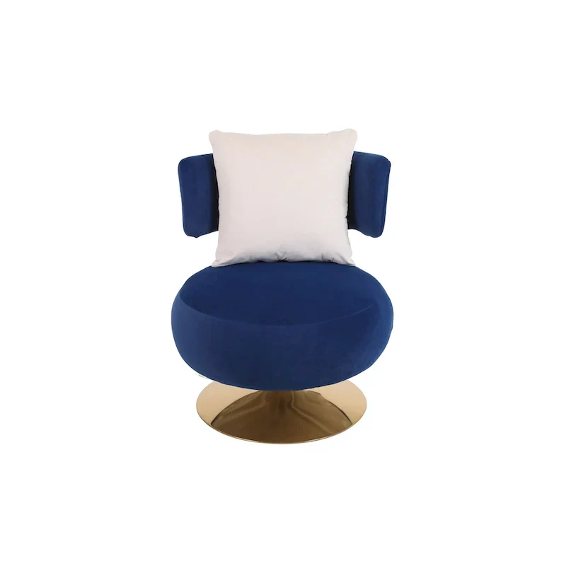 Round Barrel Chair with Fabric and Swivel Design