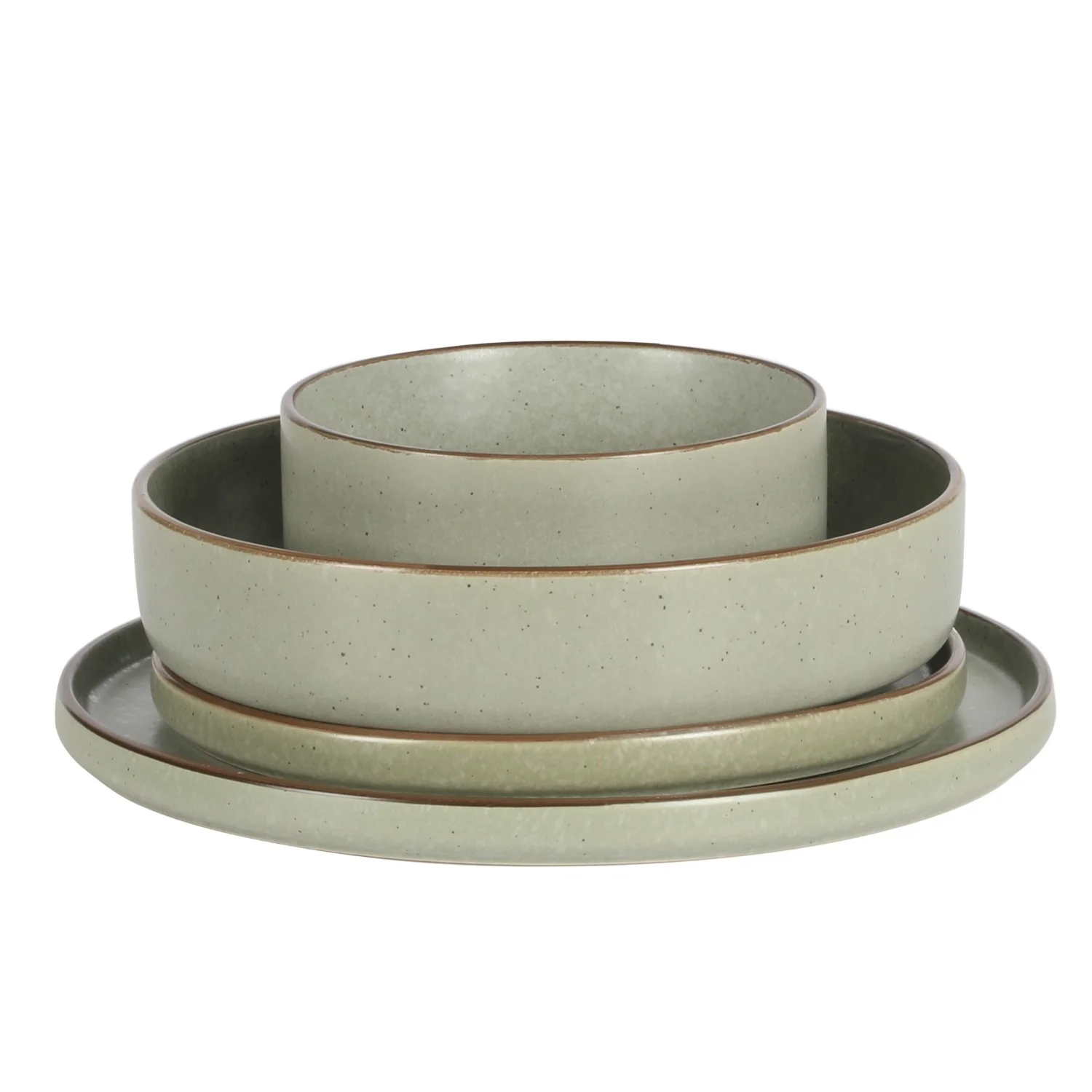 Gibson Elite Gelston Stoneware Matte Reactive Glaze 16 Piece (Service for 4) Plates and Bowl Dinnerware Set - Grey - Image 16
