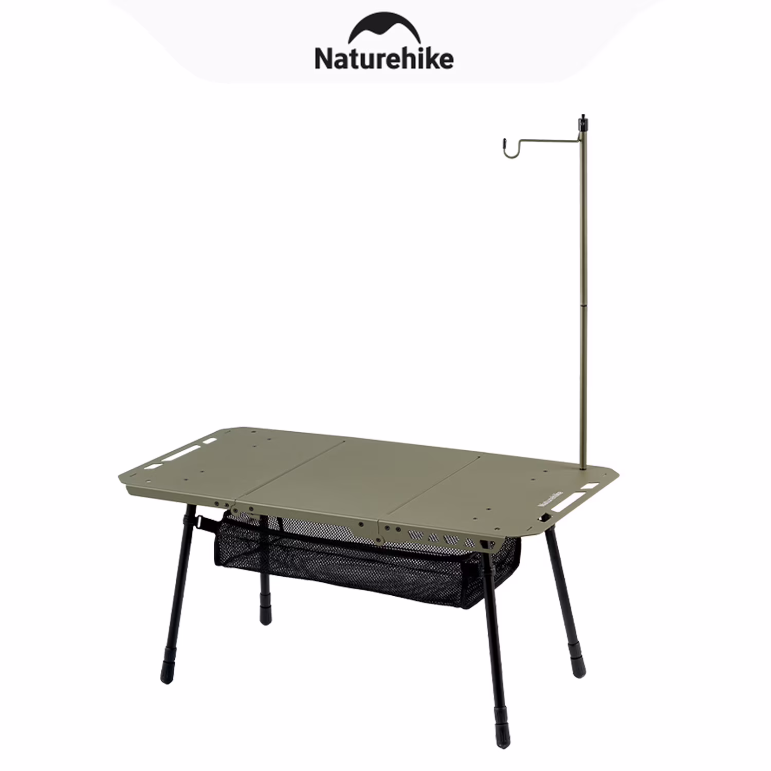 Naturehike, Portable Camping Table, Outdoor Detachable Tactical Camping Table, Lightweight Aluminium Camping Table with Light Pole, Adjustable Height - Image 5