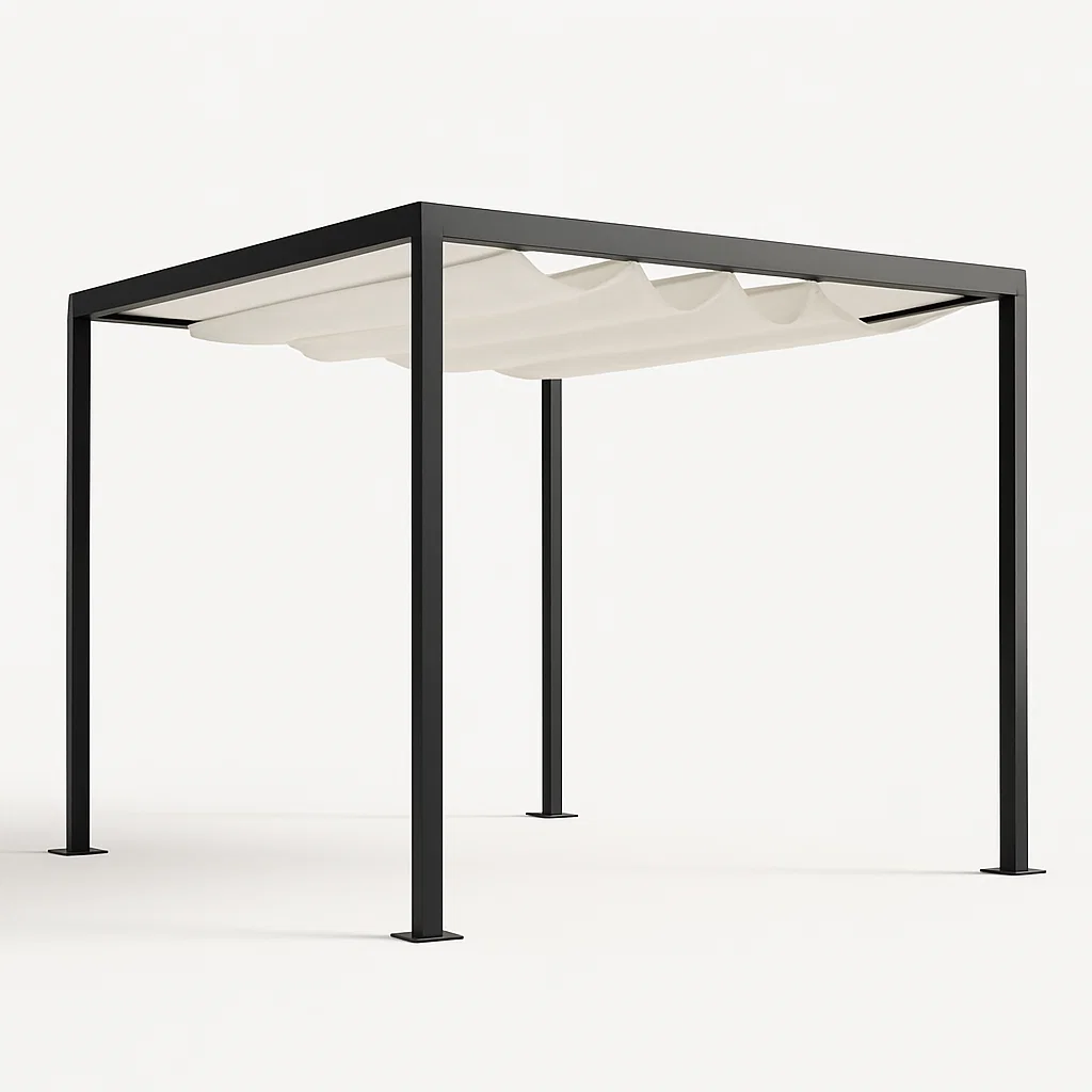 Quiosco Pérgola Negro Aluminio Terraza Exterior 300×300×230 cm LHUxgYG264Ej