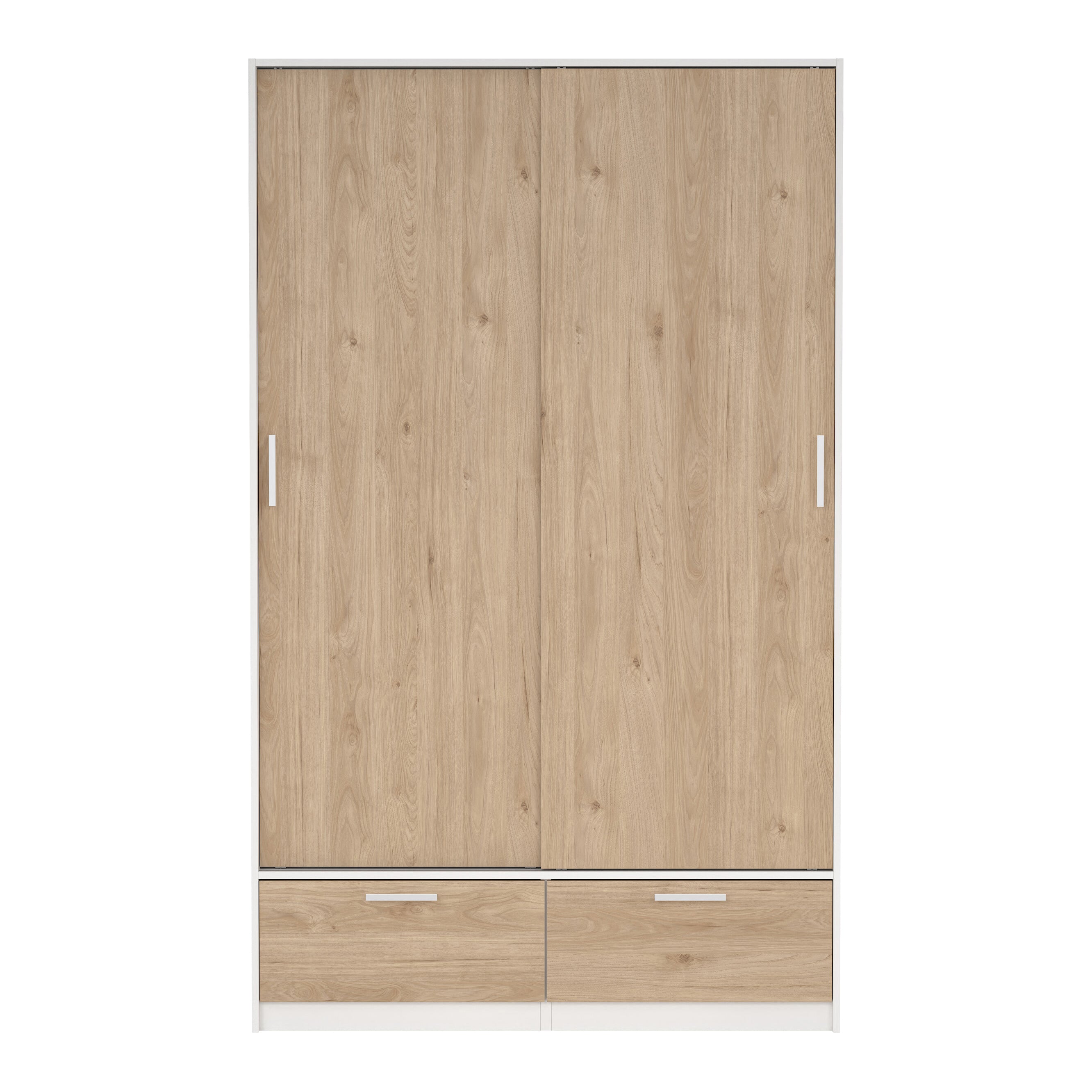 Blokker basic Slim Kledingkast - B 121,2 cm - Eiken met witte rand